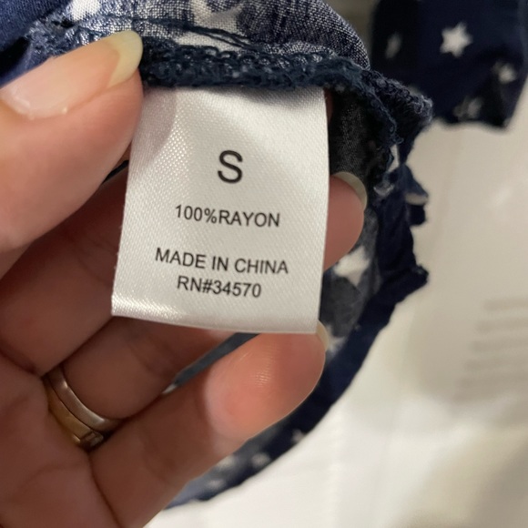 JASON MAXWELL BLUE and white star shirt woman size S - Picture 4 of 16